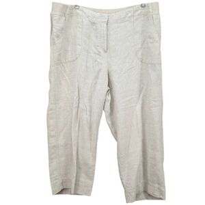 J.‎ Jill Women's Linen Wide Leg Crop Pants Size 16 High Rise Career Chic Summer